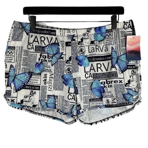 Haley & June Shorts Womens Size 3X Butterfly Print Summer Vacation - Picture 1 of 4